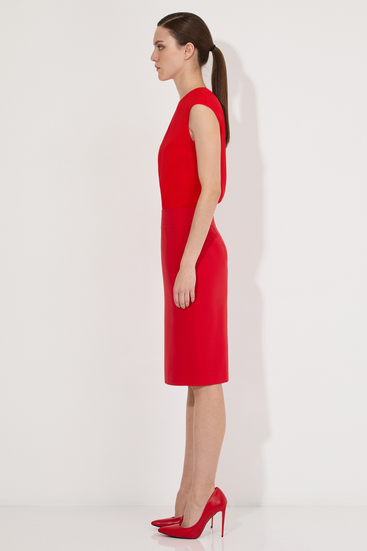 Юбка-карандаш VASSA&Co, пол женский, цвет красный, фото №3