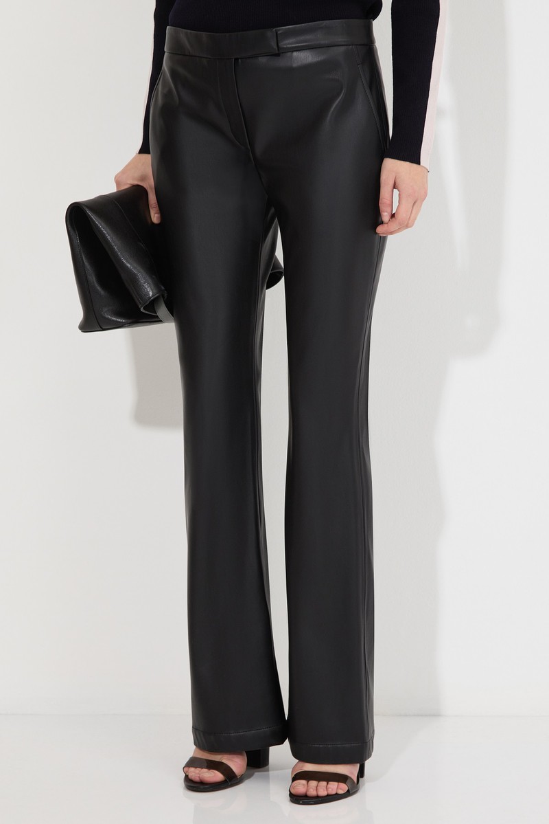 Брюки из экокожи VASSA&Co, пол женский, цвет черный, фото №4