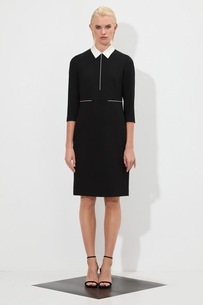 Платье со съемным воротником VASSA&Co, пол женский, цвет черный, фото №5
