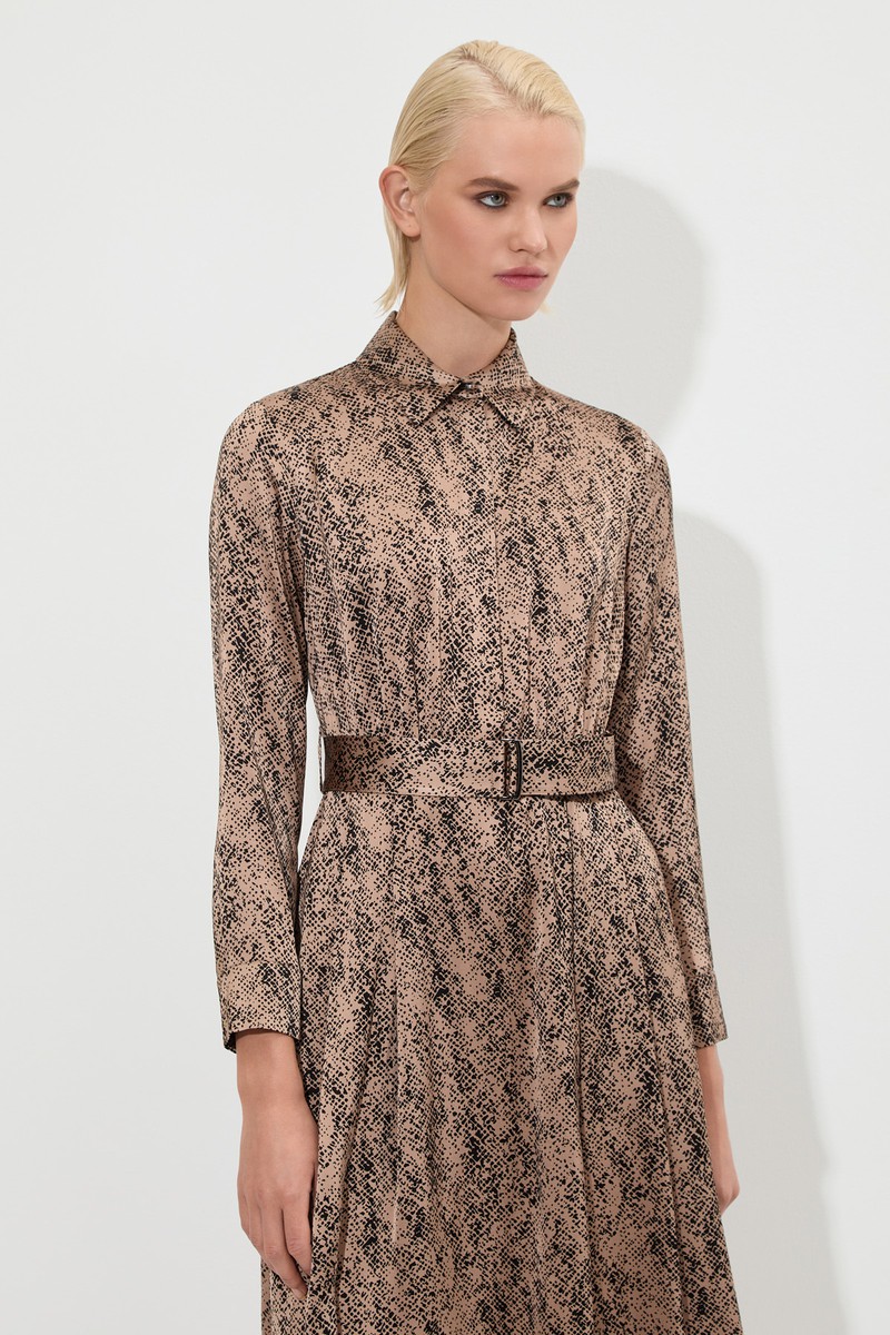 Платье из вискозы VASSA&Co, пол женский, цвет коричневый, фото №3