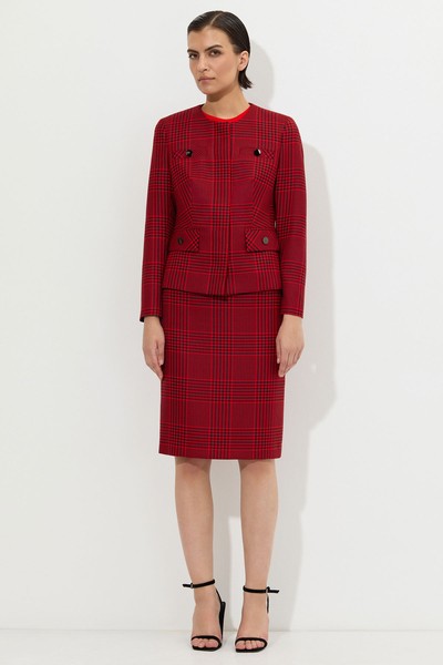 Жакет в клетку VASSA&Co, пол женский, цвет красный, фото №2