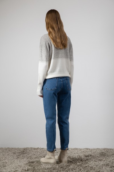 Джинсы Mom Fit , пол женский, цвет синий, фото №3