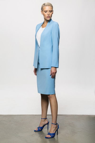 Дизайнерский приталенный жакет VASSA&Co, пол женский, цвет синий, фото №2