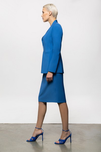 Дизайнерский приталенный жакет VASSA&Co, пол женский, цвет синий, фото №3