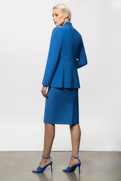 Дизайнерский приталенный жакет VASSA&Co, пол женский, цвет синий, фото №4