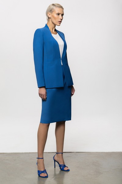 Дизайнерский приталенный жакет VASSA&Co, пол женский, цвет синий, фото №5