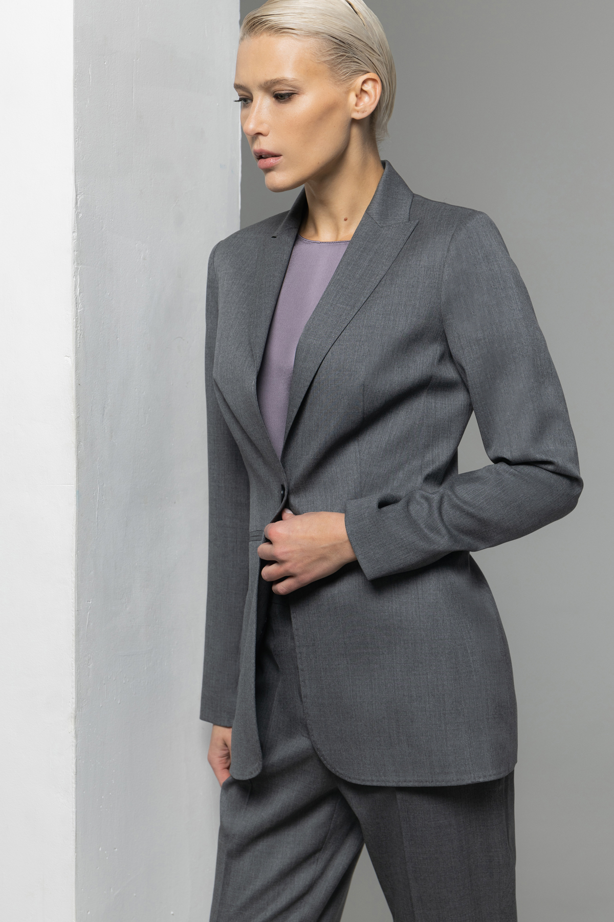 Жакет из шерсти VASSA&Co, пол female, цвет серый