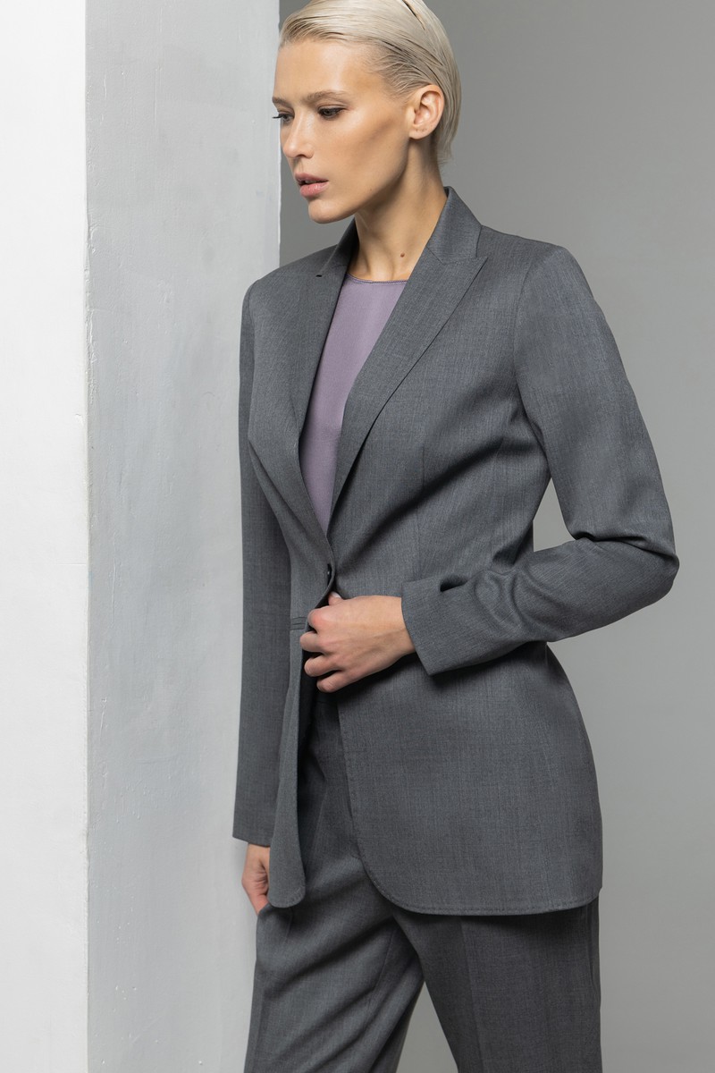 Жакет из шерсти VASSA&Co, пол female, цвет серый, фото №2