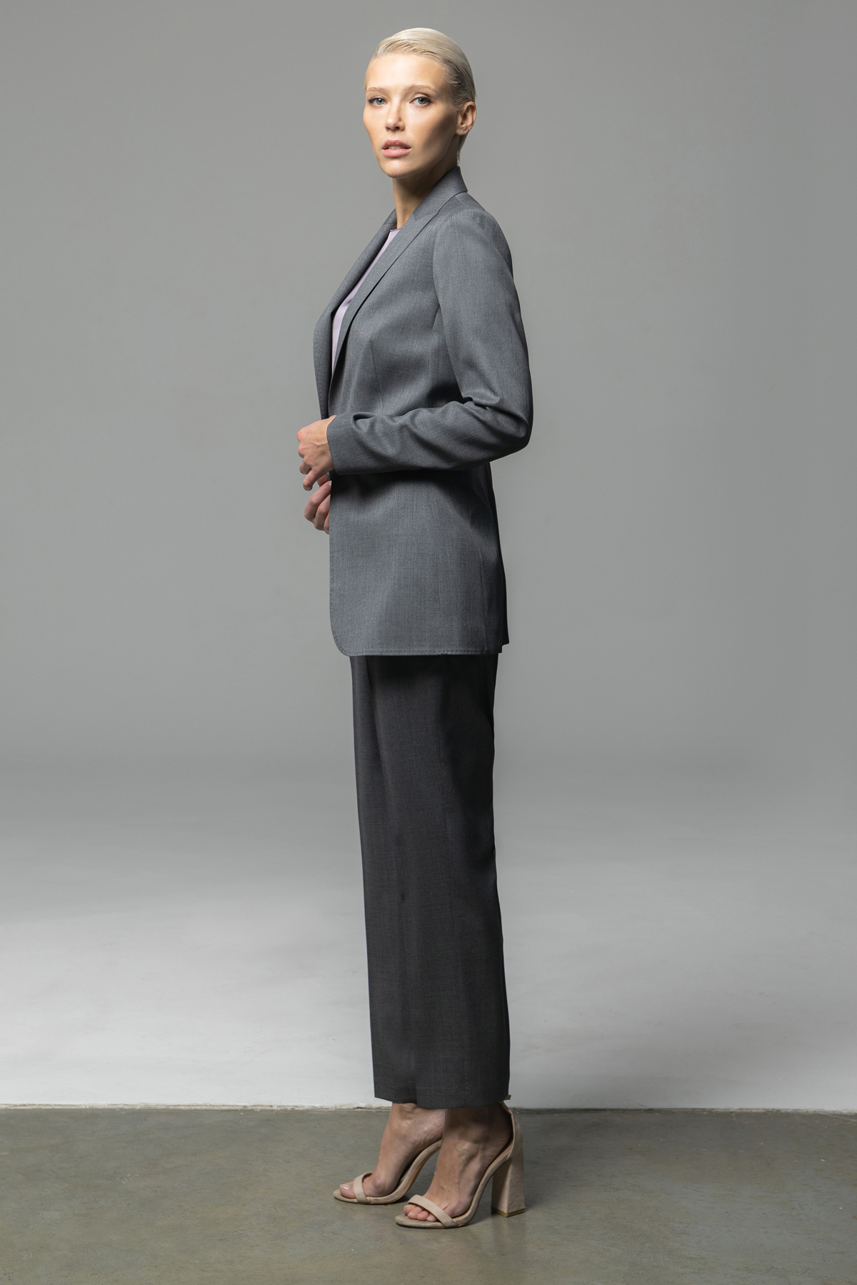 Жакет из шерсти VASSA&Co, пол female, цвет серый