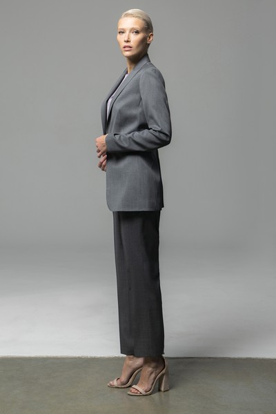 Жакет из шерсти VASSA&Co, пол женский, цвет серый, фото №3