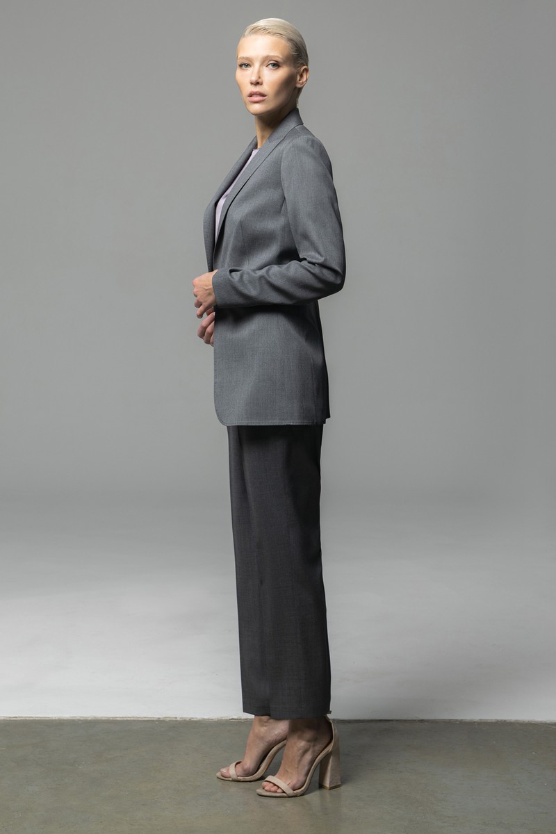 Жакет из шерсти VASSA&Co, пол female, цвет серый, фото №3