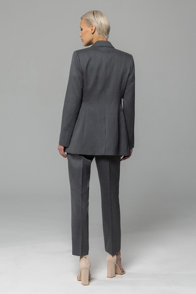 Жакет из шерсти VASSA&Co, пол женский, цвет серый, фото №4