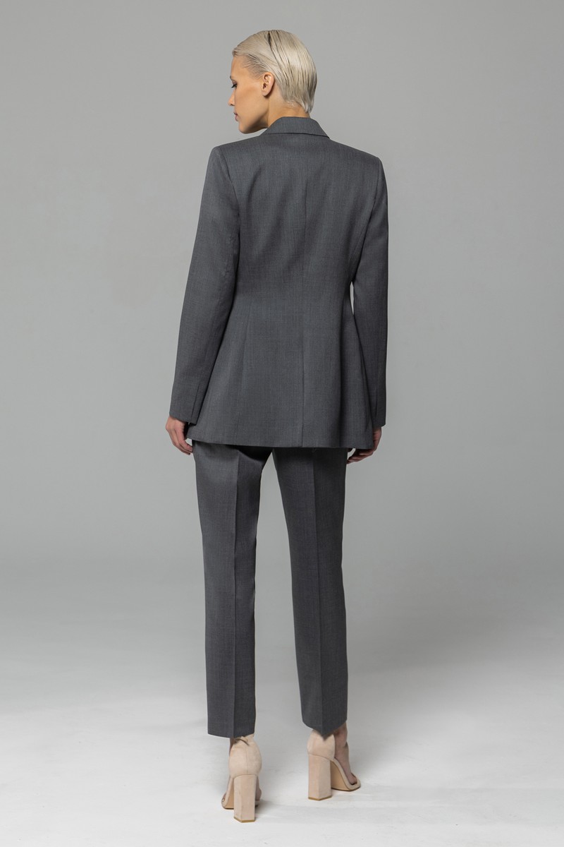 Жакет из шерсти VASSA&Co, пол female, цвет серый, фото №4