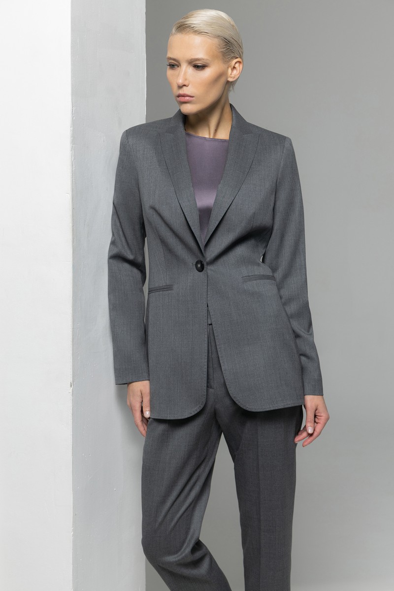 Жакет из шерсти VASSA&Co, пол female, цвет серый, фото №6