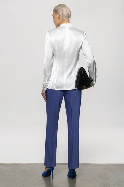 Блузка из 100% вискозы VASSA&Co, пол женский, цвет белый, фото №4