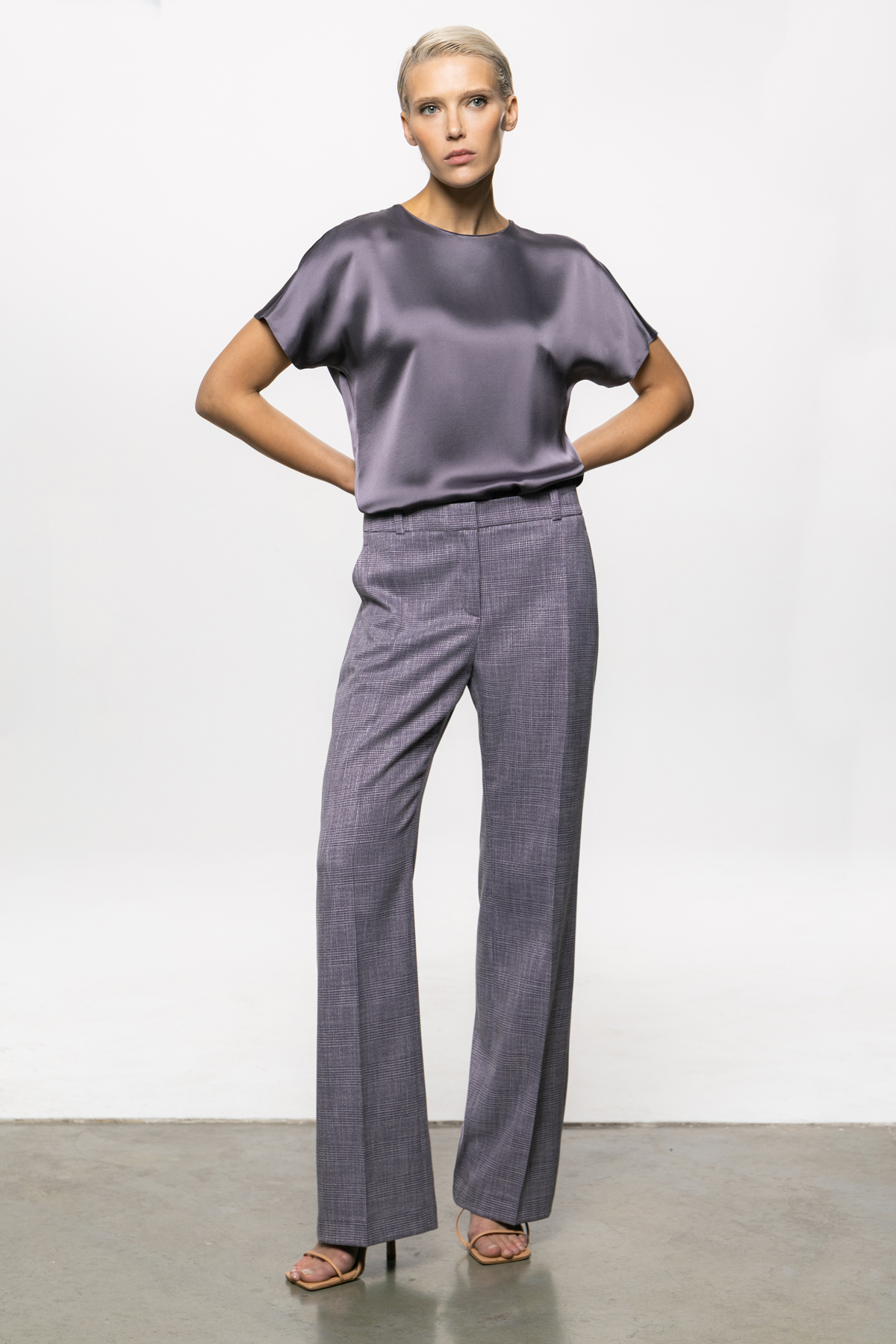 Блузка из 100% вискозы VASSA&Co, пол женский, цвет фиолетовый