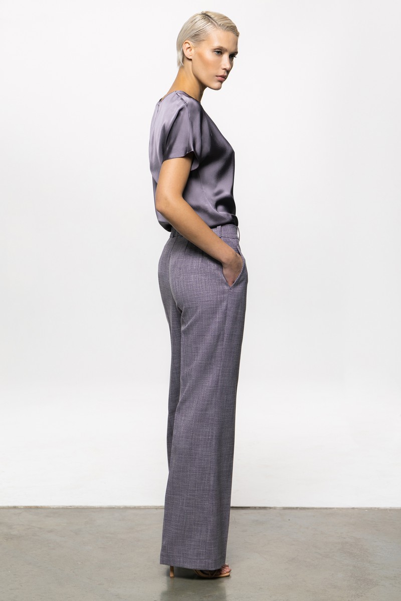 Блузка из 100% вискозы VASSA&Co, пол женский, цвет фиолетовый, фото №3