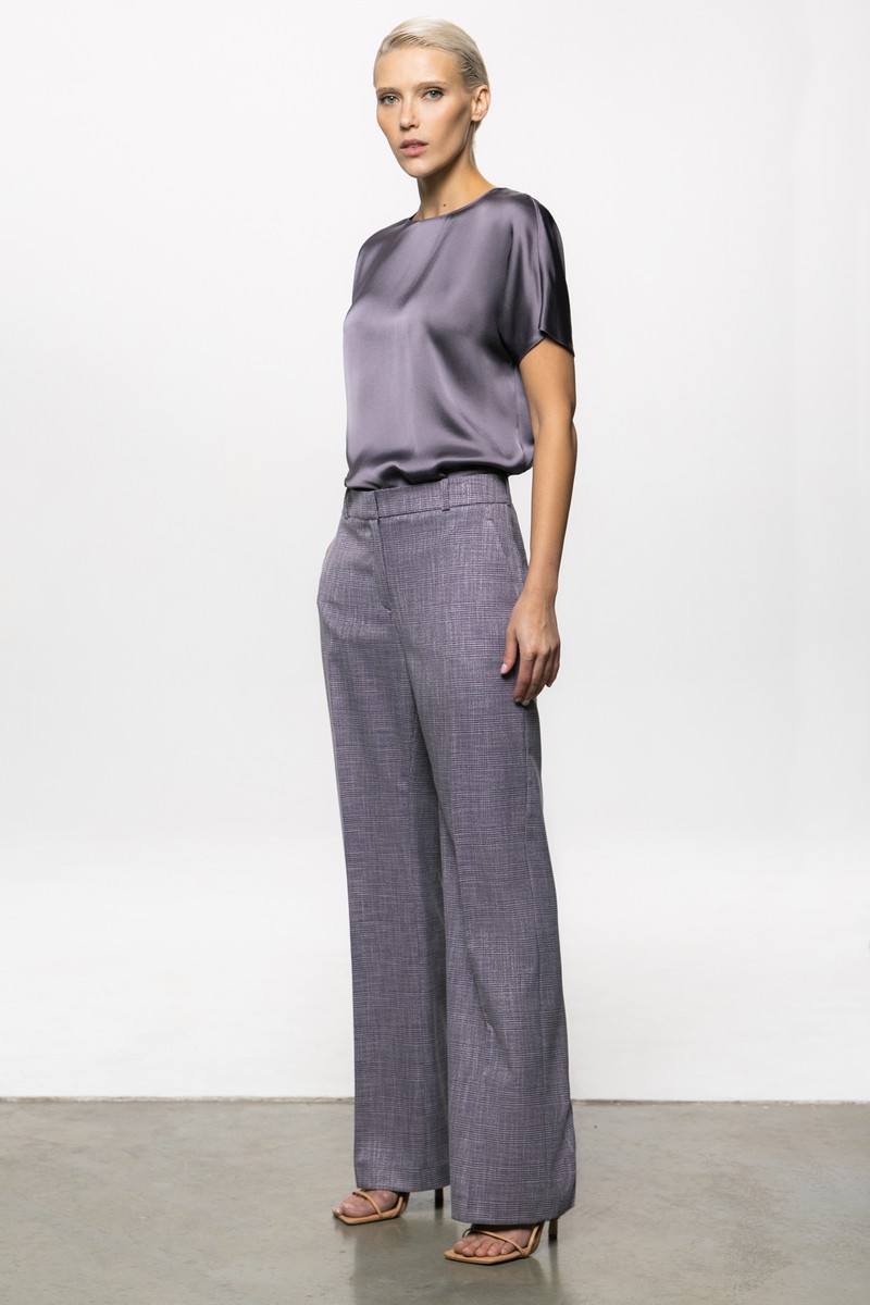 Блузка из 100% вискозы VASSA&Co, пол женский, цвет фиолетовый, фото №4