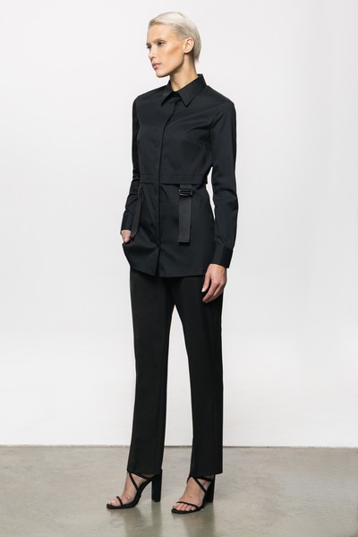 Дизайнерская рубашка со стропами VASSA&Co, пол женский, цвет черный, фото №2