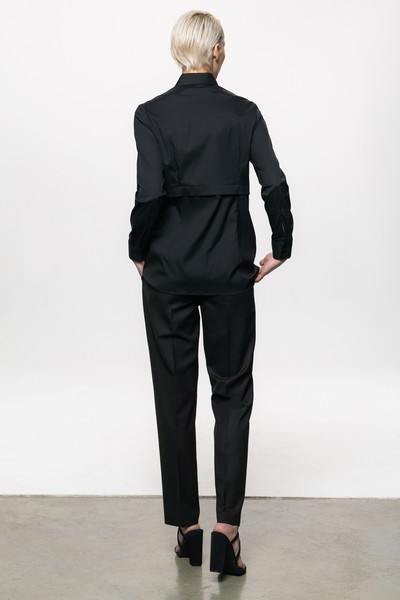 Дизайнерская рубашка со стропами VASSA&Co, пол женский, цвет черный, фото №4
