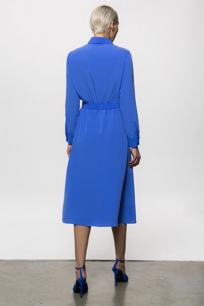 Платье A-силуэта с поясом VASSA&Co, пол женский, цвет голубой, фото №4