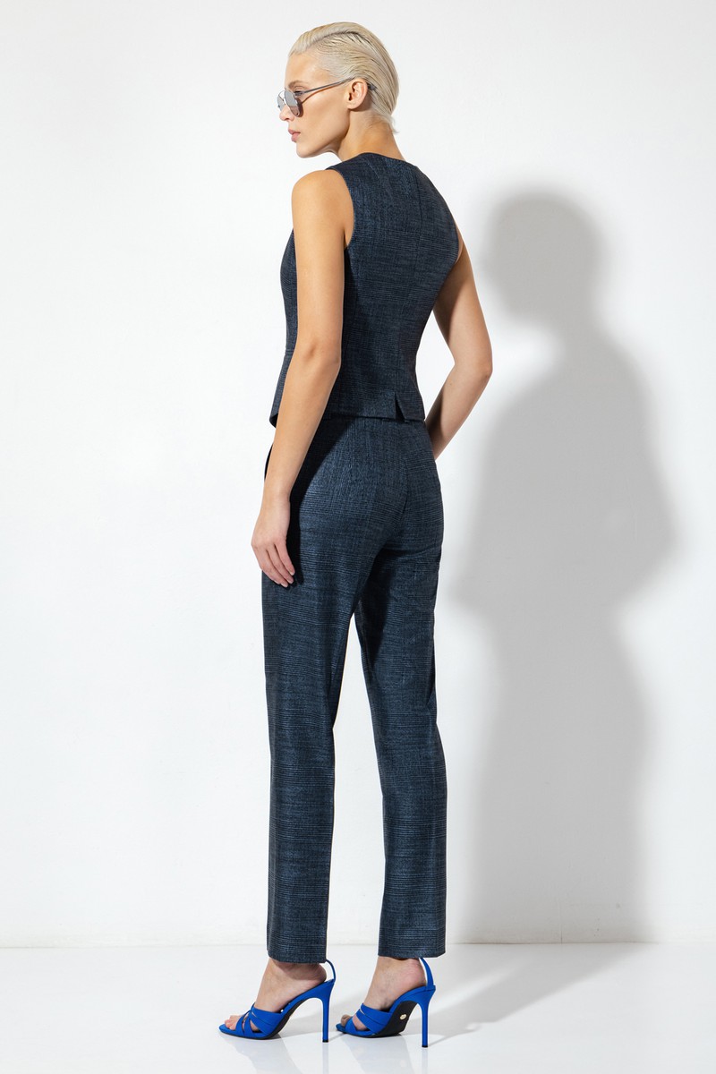 Костюмные брюки со стрелками VASSA&Co, пол female, цвет синий, фото №3