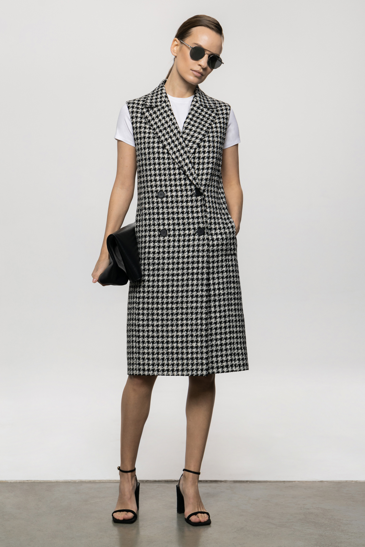 Удлиненный жилет VASSA&Co, пол female, цвет black