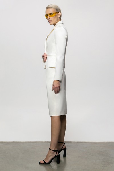 Укороченный жакет в молочном цвете VASSA&Co, пол женский, цвет белый, фото №2