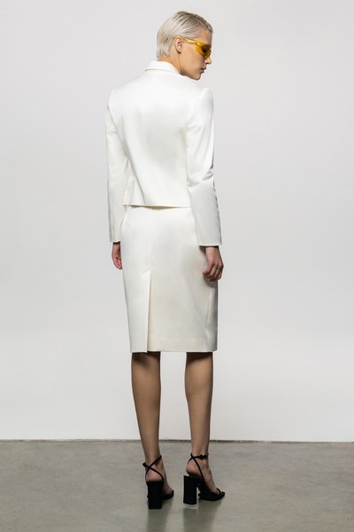 Укороченный жакет в молочном цвете VASSA&Co, пол женский, цвет белый, фото №3