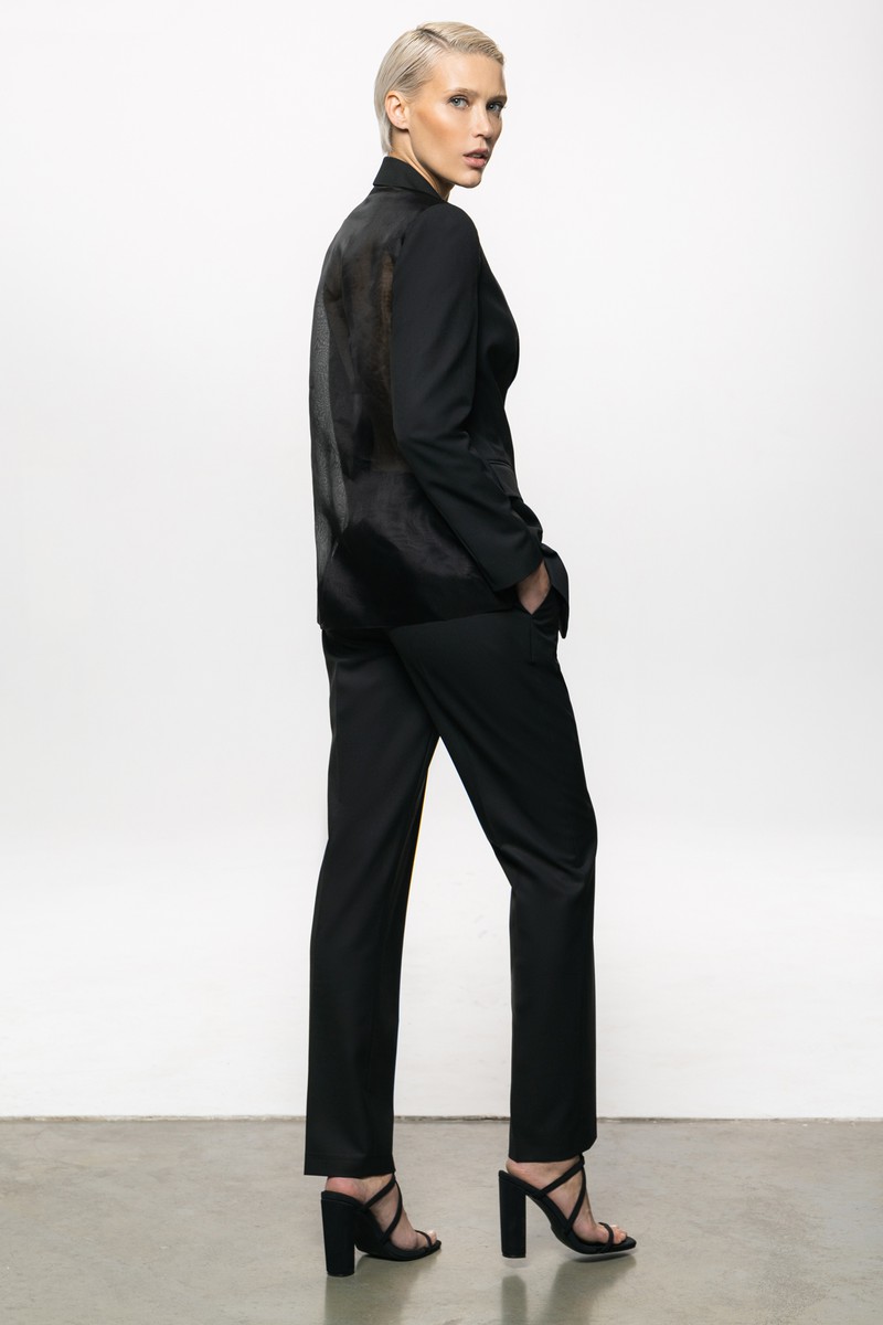 Жакет с прозрачной спинкой VASSA&Co, пол женский, цвет черный, фото №5