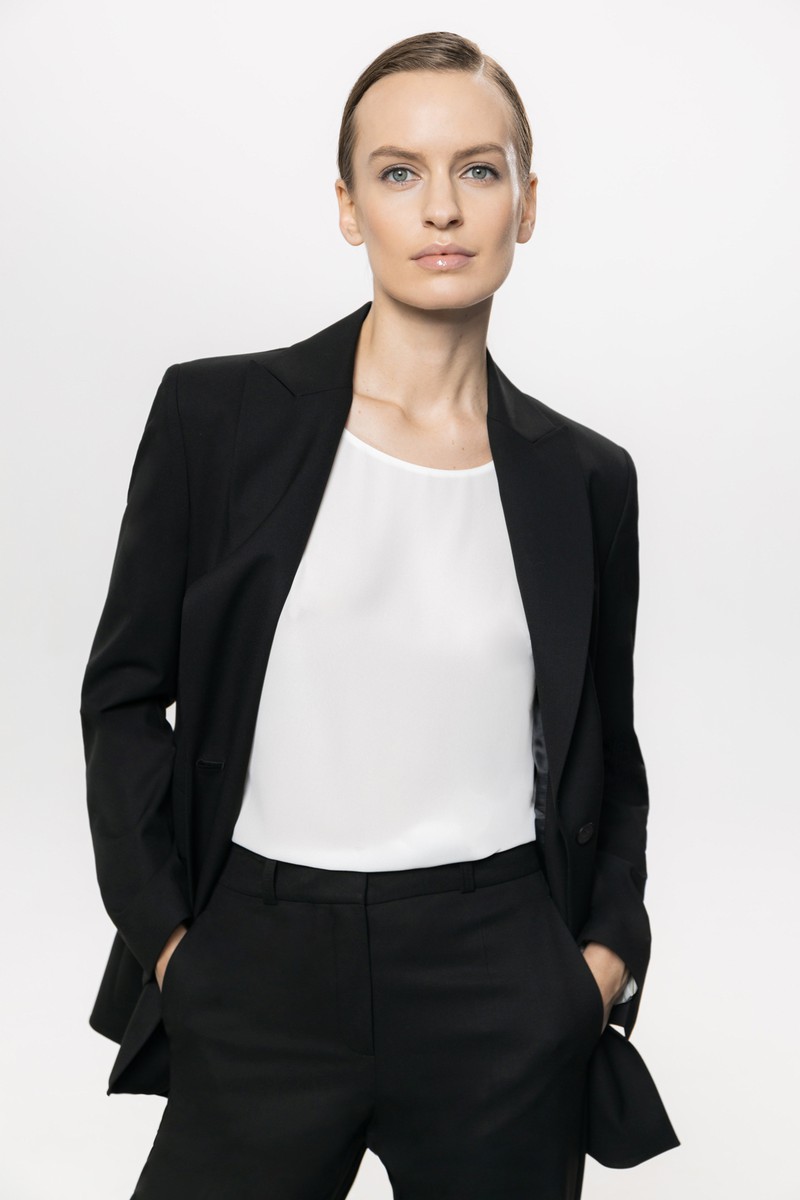 Жакет с разрезом VASSA&Co, пол женский, цвет черный, фото №4