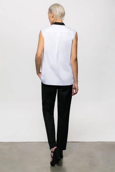 Блузка с контрастной вставкой VASSA&Co, пол female, цвет white, фото №4