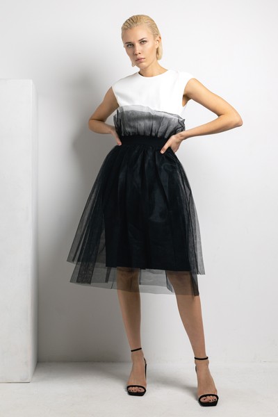 Юбка-пачка из сетки VASSA&Co, пол женский, цвет черный, фото №2