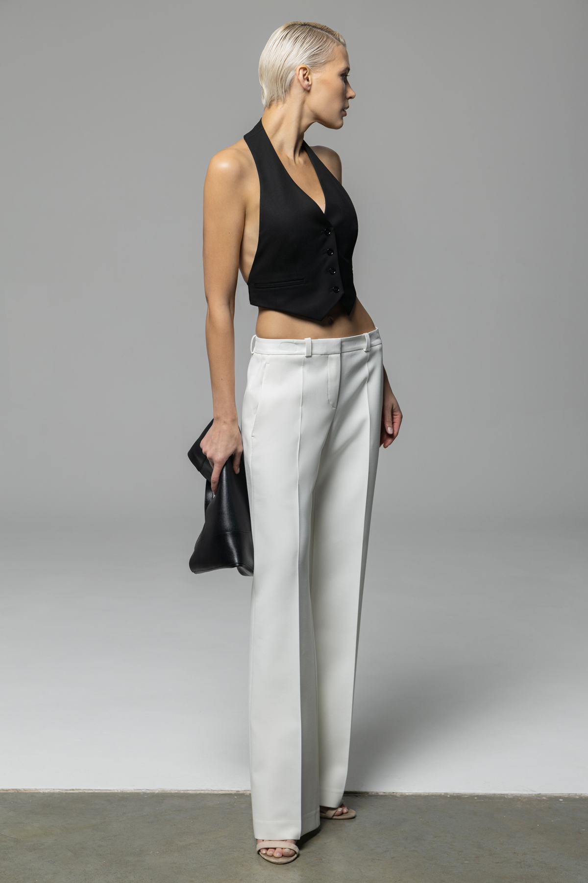 Прямые брюки из вискозы , пол женский, цвет белый, фото №2