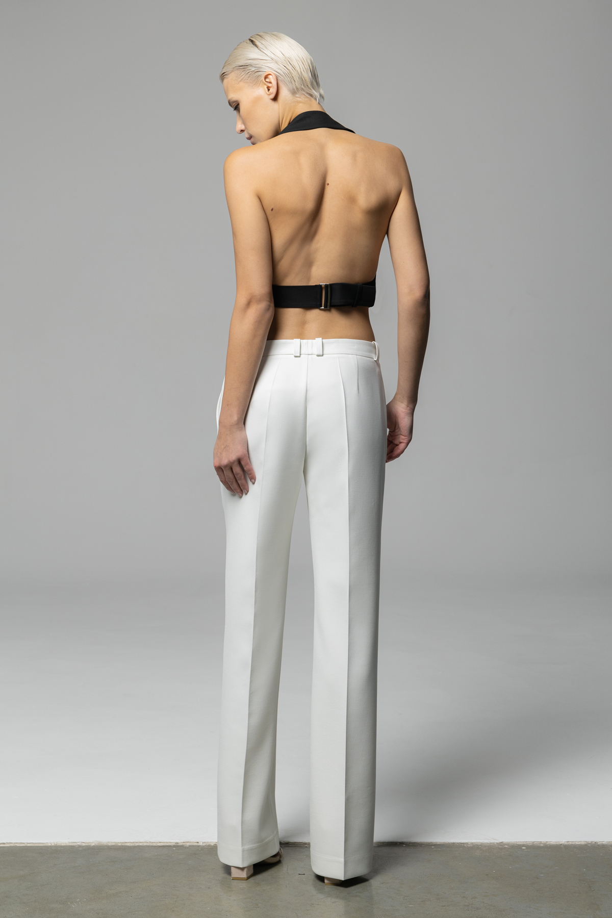 Прямые брюки из вискозы , пол женский, цвет белый, фото №3