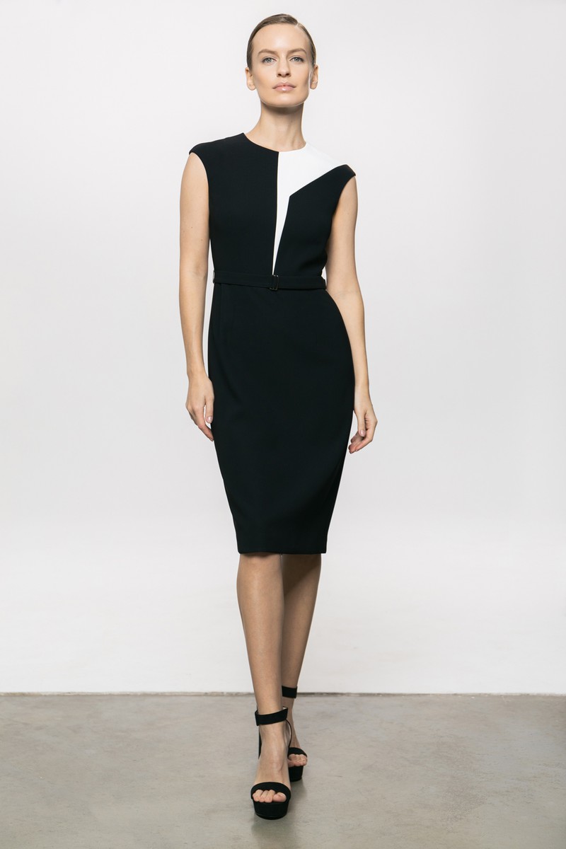 Платье-футляр с поясом VASSA&Co, пол женский, цвет черный, фото №3