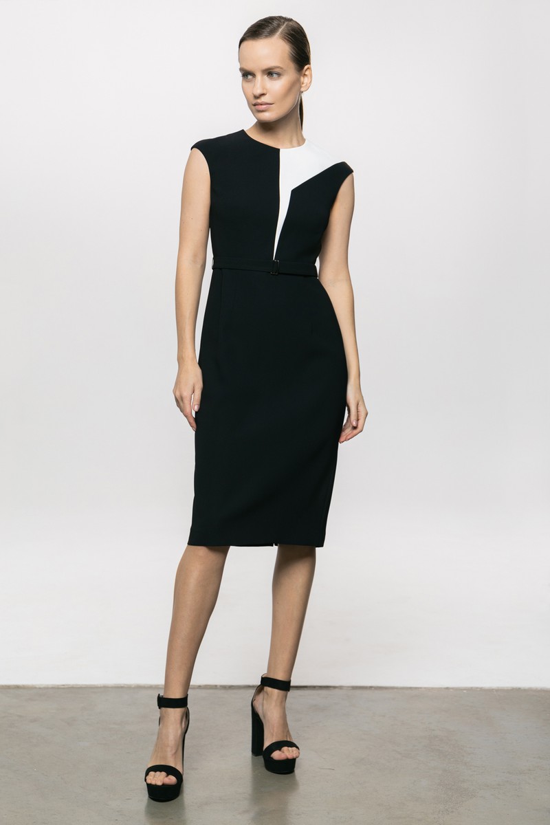 Платье-футляр с поясом VASSA&Co, пол женский, цвет черный, фото №4