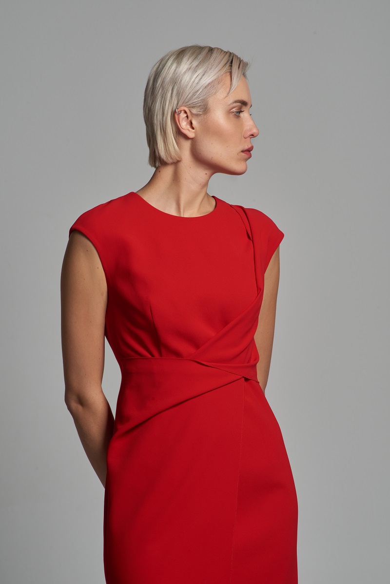 Коктейльное платье в красном цвете VASSA&Co, пол женский, цвет красный