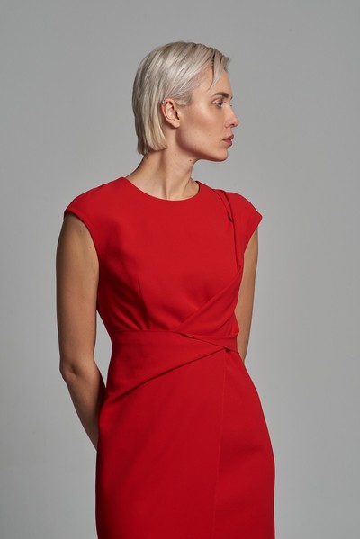 Коктейльное платье в красном цвете VASSA&Co, пол женский, цвет красный, фото №2