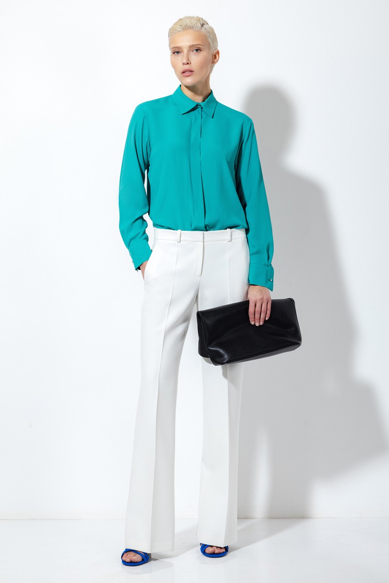 Блузка VASSA&Co, пол женский, цвет зеленый, фото №4