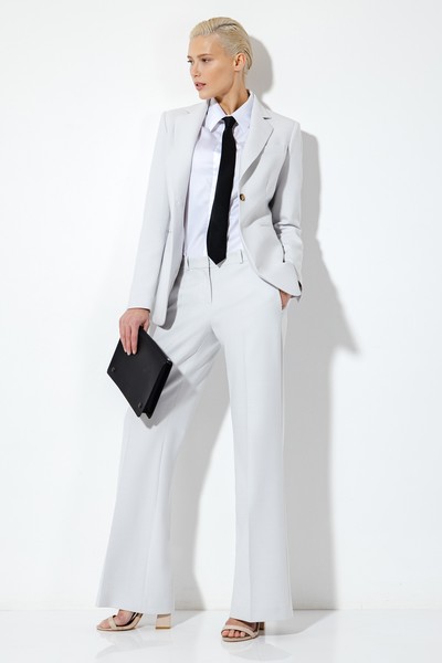 Приталенный жакет в белом цвете VASSA&Co, пол женский, цвет белый, фото №4