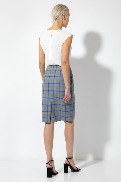 Прямая юбка в клетку VASSA&Co, пол женский, цвет синий, фото №3