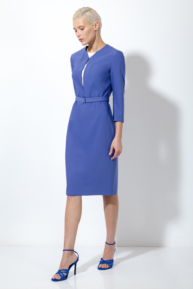 Платье-футляр с поясом VASSA&Co, пол женский, цвет фиолетовый, фото №2