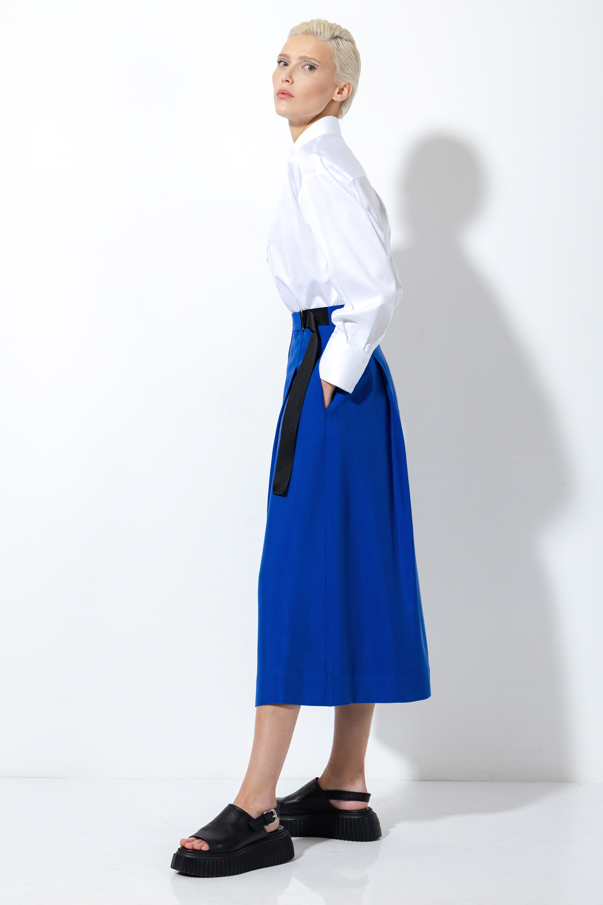 Юбка в длине миди VASSA&Co, пол женский, цвет синий, фото №2