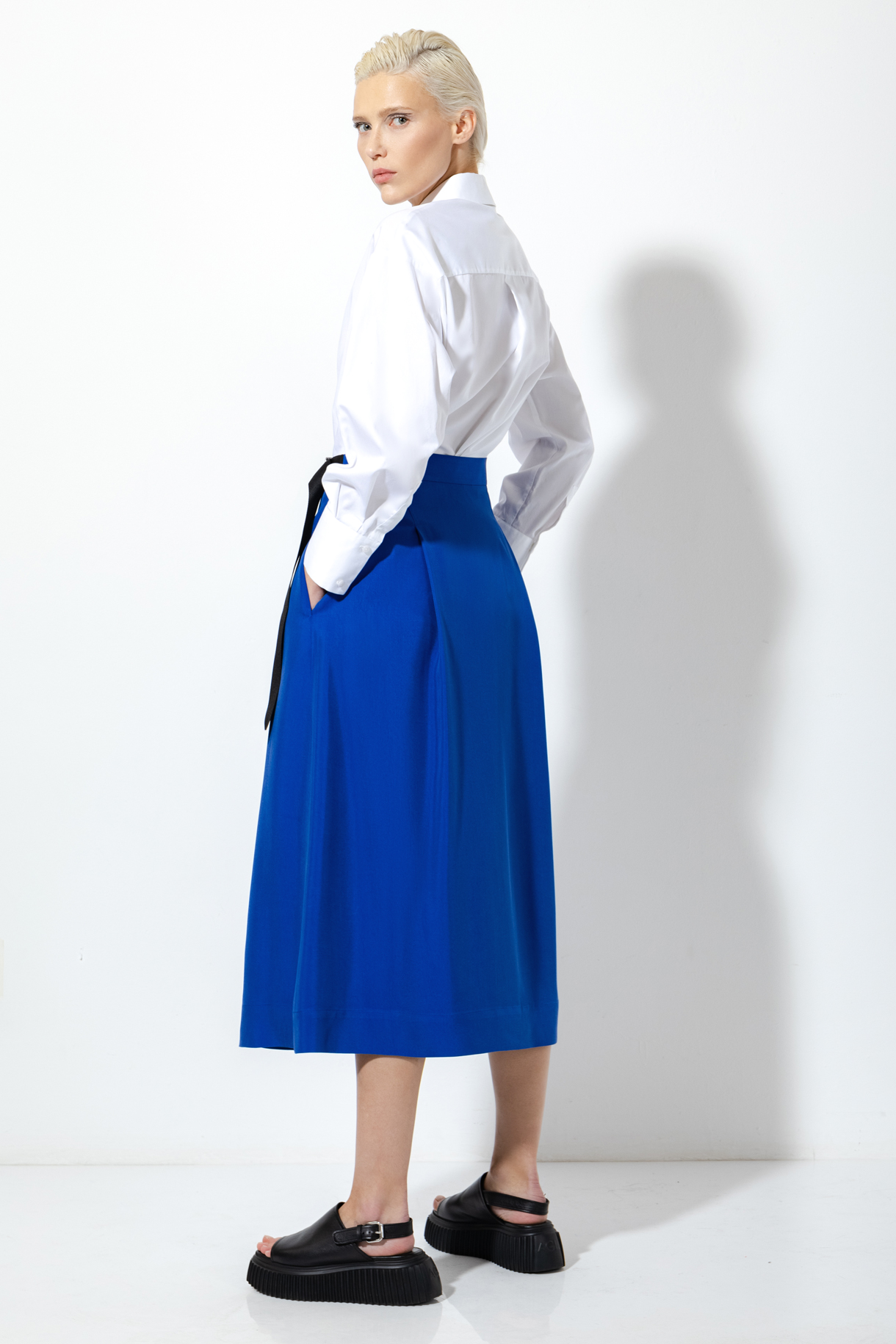 Юбка в длине миди VASSA&Co, пол женский, цвет синий, фото №3