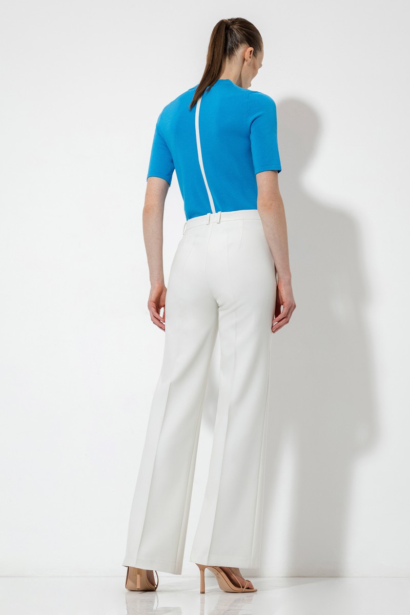 Джемпер с контрастной полосой VASSA&Co, пол female, цвет синий, фото №3