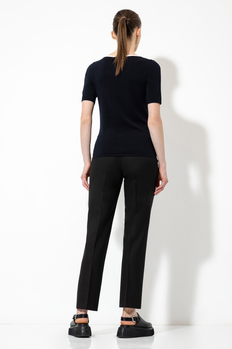 Джемпер с квадратным вырезом VASSA&Co, пол женский, цвет синий, фото №3