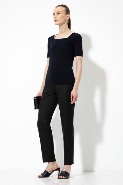 Джемпер с квадратным вырезом VASSA&Co, пол женский, цвет синий, фото №4