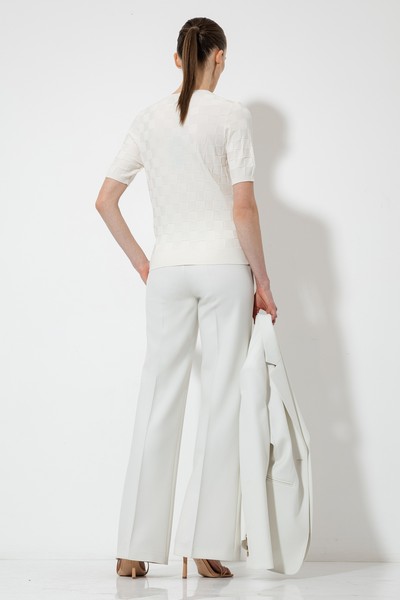 Джемпер с рельефным узором VASSA&Co, пол женский, цвет белый, фото №3