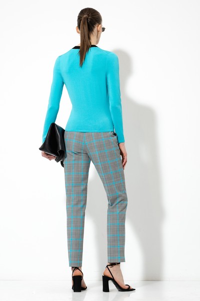 Кардиган с контрастной отделкой VASSA&Co, пол женский, цвет голубой, фото №6